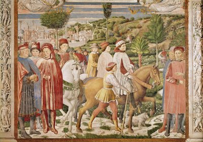 St. Augustinus verlässt Rom nach Mailand, aus dem Leben des St. Augustinus, 1463-65 von Benozzo di Lese di Sandro Gozzoli